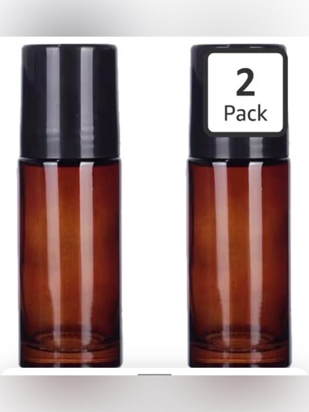 2Pcs Brown 50ml Glass Essential Oil Roller Bottles